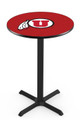 Utah Utes Black Wrinkle Bar Table with Cross Base