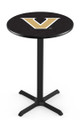 Vanderbilt Commodores Black Wrinkle Bar Table with Cross Base