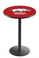 Arkansas Razorbacks Black Wrinkle Bar Table with Round Base