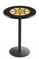 Boston Bruins Black Wrinkle Bar Table with Round Base