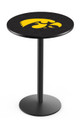 Iowa Hawkeyes Black Wrinkle Bar Table with Round Base