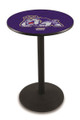 James Madison Dukes Black Wrinkle Bar Table with Round Base