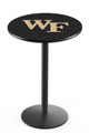 Wake Forest Demon Deacons Black Wrinkle Bar Table with Round Base