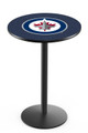 Winnipeg Jets Black Wrinkle Bar Table with Round Base