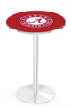 Alabama Crimson Tide Script A Chrome Pub Table with Round Base