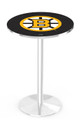 Boston Bruins Chrome Pub Table with Round Base