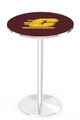 Central Michigan Chippewas Chrome Pub Table with Round Base