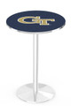 Georgia Tech Yellow Jackets Chrome Pub Table with Round Base