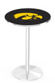 Iowa Hawkeyes Chrome Pub Table with Round Base