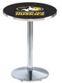 Michigan Tech Huskies Chrome Pub Table with Round Base