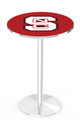 North Carolina State Wolfpack Chrome Pub Table with Round Base