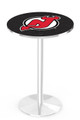 New Jersey Devils Chrome Pub Table with Round Base