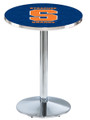 Syracuse Orange Chrome Pub Table with Round Base