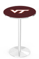 Virginia Tech Hokies Chrome Pub Table with Round Base