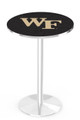 Wake Forest Demon Deacons Chrome Pub Table with Round Base