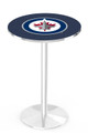 Winnipeg Jets Chrome Pub Table with Round Base
