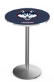 Connecticut Huskies Stainless Steel Bar Table with Round Base