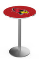Illinois State Redbirds Stainless Steel Bar Table with Round Base