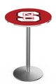 North Carolina State Wolfpack Stainless Steel Bar Table with Round Base