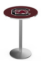 South Carolina Gamecocks Stainless Steel Bar Table with Round Base