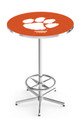 Clemson Tigers Chrome Bar Table with Foot Ring