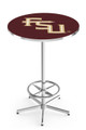 Florida State Seminoles Script Chrome Bar Table with Foot Ring