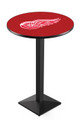 Detroit Red Wings Black Wrinkle Pub Table with Square Base