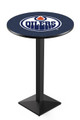 Edmonton Oilers Black Wrinkle Pub Table with Square Base