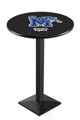 Memphis Tigers Black Wrinkle Pub Table with Square Base