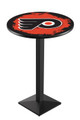 Philadelphia Flyers NHL Black Wrinkle Pub Table with Square Base