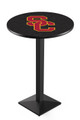 USC Trojans Black Wrinkle Pub Table with Square Base