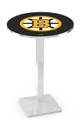 Boston Bruins Chrome Bar Table with Square Base
