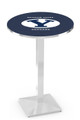 BYU Cougars Chrome Bar Table with Square Base