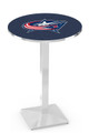 Columbus Blue Jackets Chrome Bar Table with Square Base