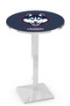 Connecticut Huskies Chrome Bar Table with Square Base