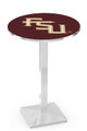 Florida State Seminoles Script Chrome Bar Table with Square Base
