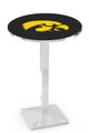 Iowa Hawkeyes Chrome Bar Table with Square Base
