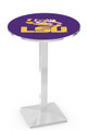 LSU Tigers Chrome Bar Table with Square Base