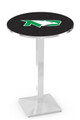 University of North Dakota Chrome Bar Table with Square Base
