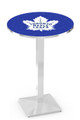 Toronto Maple Leafs Chrome Bar Table with Square Base