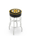 Boston Bruins Double-Ring Chrome Base Swivel Bar Stool