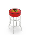 Chicago Blackhawks NHL Double-Ring Chrome Base Swivel Bar Stool