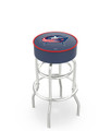Columbus Blue Jackets Double-Ring Chrome Base Swivel Bar Stool