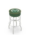 Colorado State Rams Double-Ring Chrome Base Swivel Bar Stool