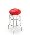 Detroit Red Wings Double Ring Swivel Barstool with Ribbed Accent Ring