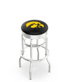 Iowa Hawkeyes Double Ring Swivel Barstool with Ribbed Accent Ring