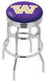 Washington Huskies Double Ring Swivel Barstool with Ribbed Accent Ring