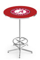 Alabama Crimson Tide Script A Chrome Bar Table with Foot Ring