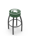 Michigan State Spartans Black Base Swivel Bar Stool