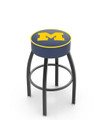 Michigan Wolverines Black Base Swivel Bar Stool